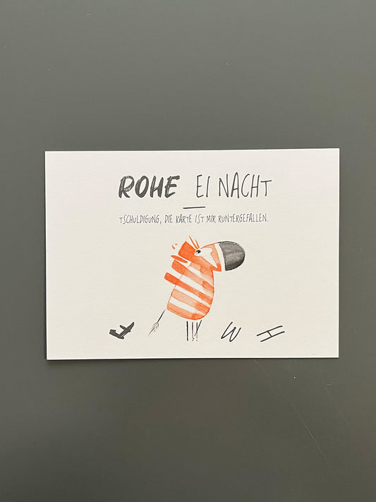 Weihnachts-Postkarte "rohe-ei-nacht"